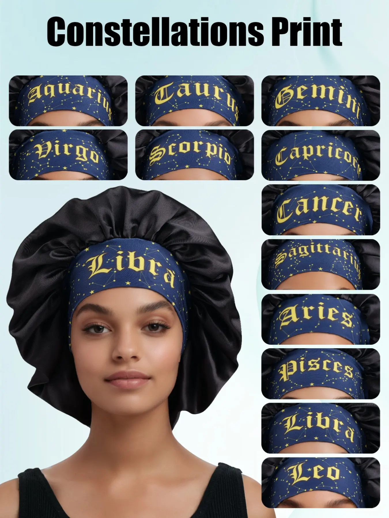 Unisex Foldable Sleep Cap Hair Bonnet, Waterproof & Elastic Design, Ideal for Daily Use and Showering, Perfect Holiday Gift, Bonnets for sleeping