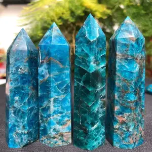 Natural Blue Apatite Towers Mental Clarity Manifestation Crystal