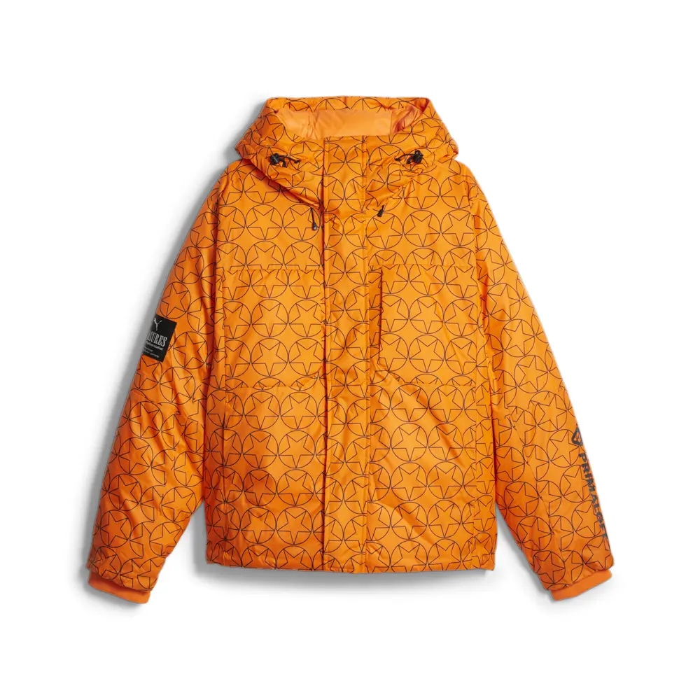 PUMA Mens X Pleasures Puffer Jacket Athletic Outerwear Casual - Orange