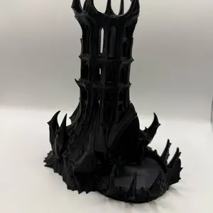 Obsidian Citadel Dice Tower 3D Printed Gothic Fortress Design for D&D Pathfinder MTG Tabletop Gaming Fair Randomized Rolls