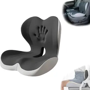 1 Pc Ergonomic Integrated Padded Seat Cushion with Back Support, Comfortable for Office, Car, Home, Learning & Leisure, Memory Foam Padding