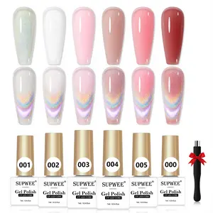 Rainbow Cat Eye Gel  5 Nude Jelly Shades + Magnetic Effect  DIY Magic Manicure Glitter Nail gel nail polish 6-color nail polish set