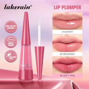 Lakerain Lip Plumper Lip Volumizer with Hyaluronic Acid, Moisturizing Lip Gloss, Instant Fullness, Glossy & Radiant Finish, Long-Lasting Moisture, Boosts volume for fuller-looking lips, Hydrating Formula, 6 Shades for All Skin Tone, Cosmetics