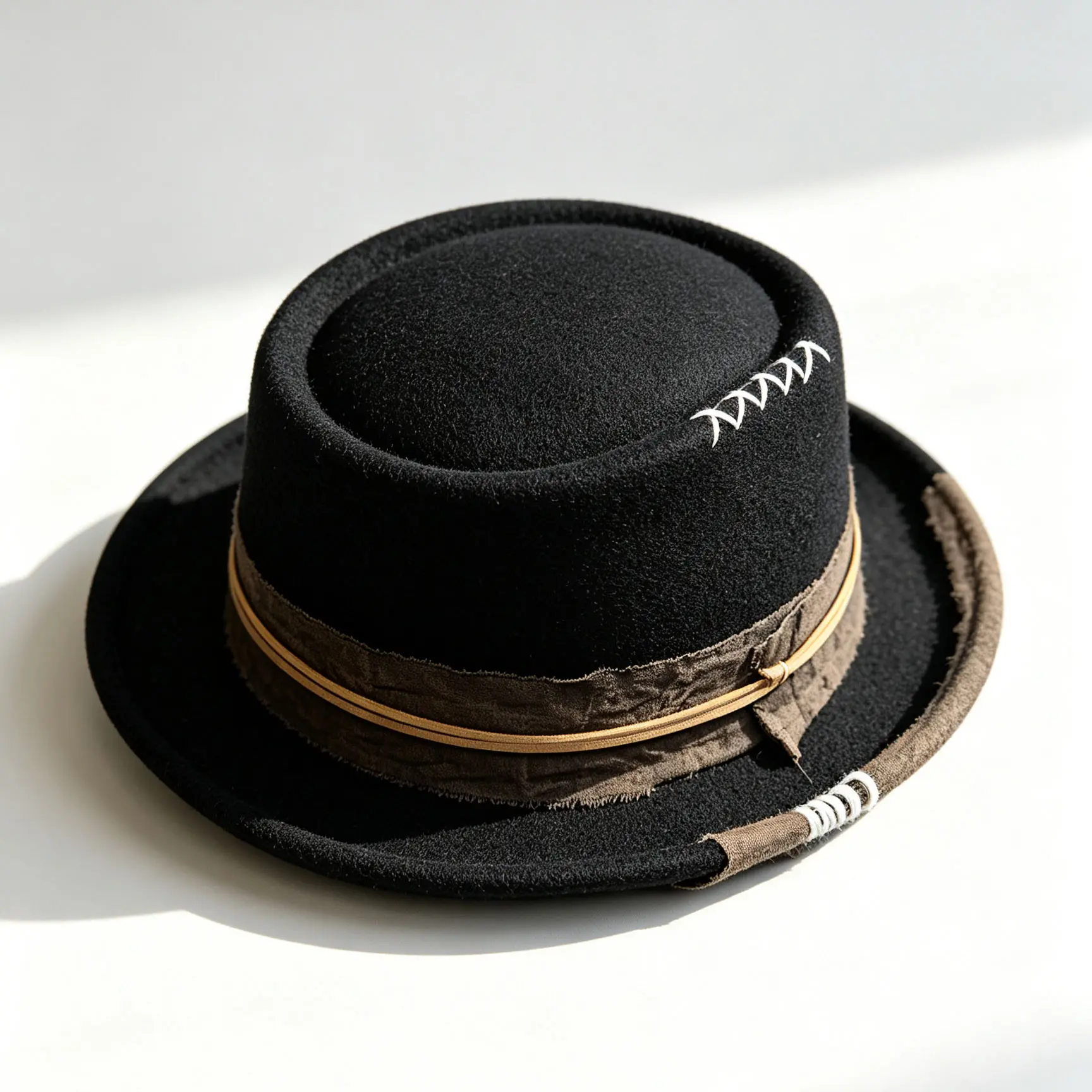 Pork Pie Hat for Men Women with Punk Handmade Fedora Hat Trilby Fascinator Hat Pop Church Hat Ca Adjusted Size