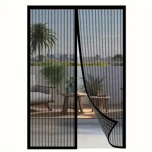90x210cm Nylon Mesh Door Curtain, Magnetic Anti-Mosquito Screen, Insect Repellent, Multi-Functional Ventilation, Suitable for Various Room Styles, Magnetic Doors, Door Mounted