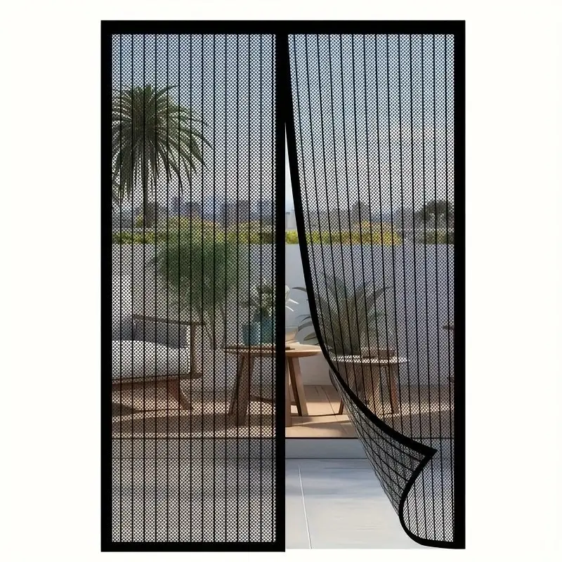 90x210cm Nylon Mesh Door Curtain, Magnetic Anti-Mosquito Screen, Insect Repellent, Multi-Functional Ventilation, Suitable for Various Room Styles, Magnetic Doors, Door Mounted, Door Entrance, Screen For Garage Door