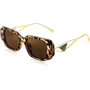 FEISEDY Retro Rectangle Sunglasses for Women Trendy Small Square Sunglasses 90s Vintage Shades B2968