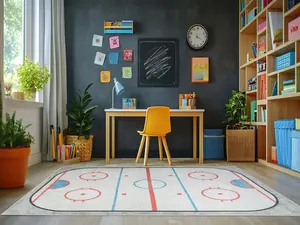 Dynamic Rugs Kidz 8080-199 4x6 Hockey Area Rug