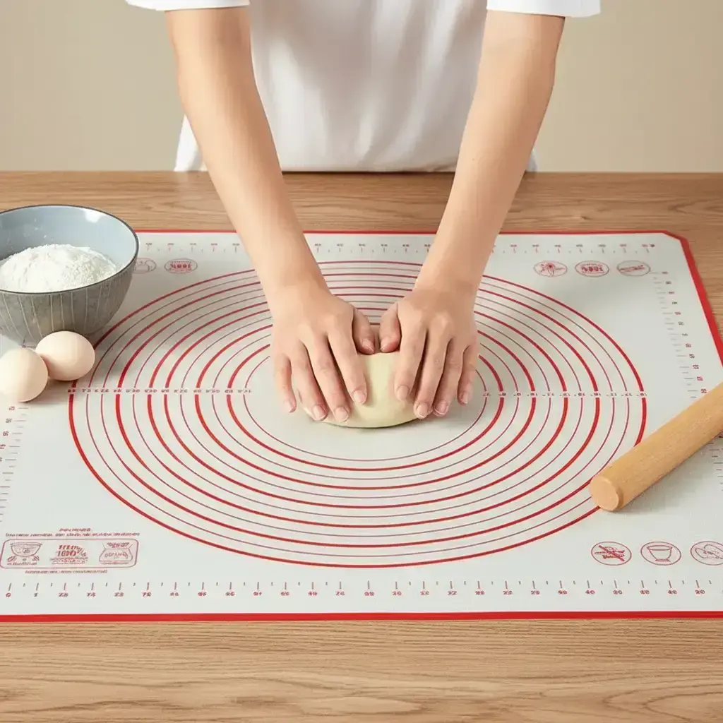 Silicone Table Mat for Kneading Dough, 1 Count Non-Slip Non-Stick Kneading and Baking Mat for Pizza Making, Kitchen Baking Utensils, Baking Tools, Baking Supplies