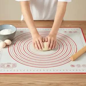 Silicone Table Mat for Kneading Dough, 1 Count Non-Slip Non-Stick Kneading and Baking Mat for Pizza Making, Kitchen Baking Utensils, Baking Tools