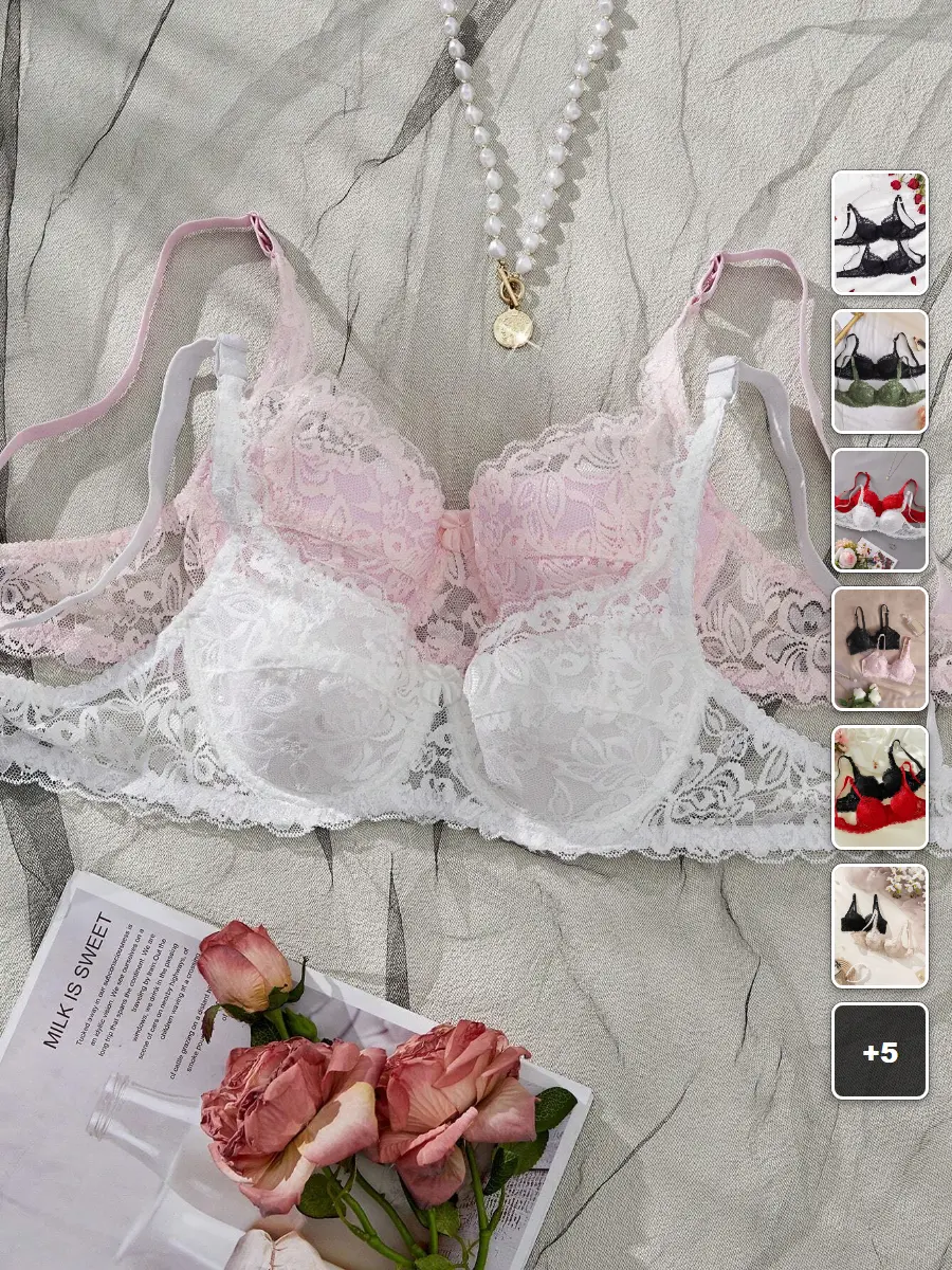 MEAUS 2 Piece Lace Lingerie Set Push Up Underwire Sexy Date Night