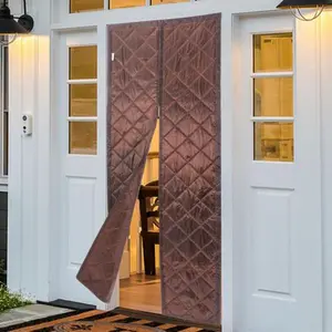 Insulated Cold&Hot Door Curtain Magnetic Thermal Door Cover Screen Door Coffee