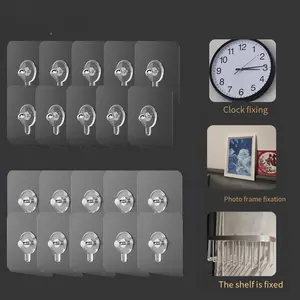Nail Free Hook Paste, 10pcs/set No Trace Nail Hook, Wall Mounted Hook, Home Organizer for Kitchen Bathroom Wall Hanging Shelves, Cabinets, Living Room, Bathroom Organizing Accessories