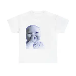 Viral AI Baby Laughing Meme Shirt – Tuff "Holding Back a Laugh" Tee, Funny Trend Y2K Streetwear Niche Baby Graphic T-Shirt