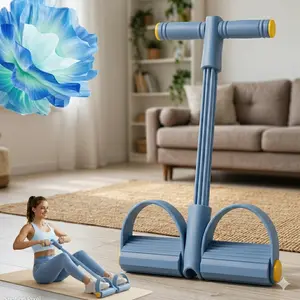 Multifunction Tension Resistance Band, 6-Tube Elastic Yoga Pedal Puller, Home Full Body Workout Equipment for Abdominal Training & Sit-Up Fitness