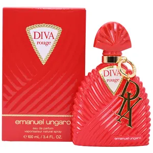 Emanuel Ungaro Diva Rouge Women's Citrus-Infused Bold EDP Perfume - 3.4 fl oz, Floral Jasmine-Themed Heart Notes, Fruit-Flavored Berry Fragrance, New in Box, Floral Women's Fragrance, Berry Women's Fragrance