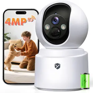 Wireless Battery Indoor Security Camera, 2.5K 4MP PTZ 360° WiFi 6, AI Human Detection, Color Night Vision, Two-Way Audio, App Control, Alexa Compatible, TF/Cloud Storage