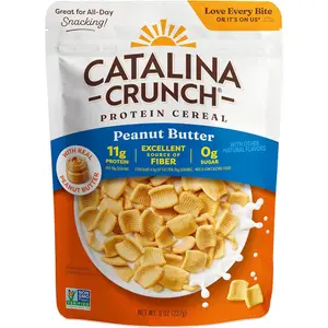 Catalina Crunch Protein Cereal - Sugar Free Breakfast Cereal with 11g of Protein - Excellent Source of Fiber - Gluten Free - Peanut Butter