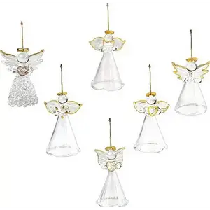 4E's Novelty Glass Angel Ornaments for Christmas Tree (Set of 12) – Elegant Mini Angels Decor