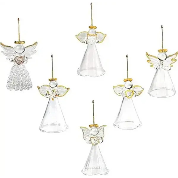 4E's Novelty Glass Angel Ornaments for Christmas Tree (Set of 12) – Elegant Mini Angels Decor