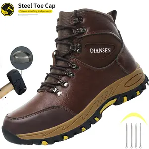 New Safety Shoes Men Anti-smash Anti-puncture Work Shoes Fashion Men Sport Shoes Security Protective Boots Men Indestructible Shoes best work boots for Men Outdoor work work hiking boots sneakers Fathersdaygift