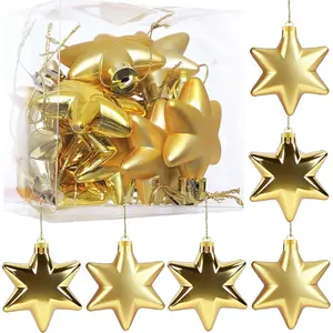 Set of 12   Ornaments for Christmas Tree, 1.8 inch Small  Christmas Ornaments for Mini Tree,  Shaped Plastic Shatterproof  Balls for Valentines Indoor Outdoor Party Decorations