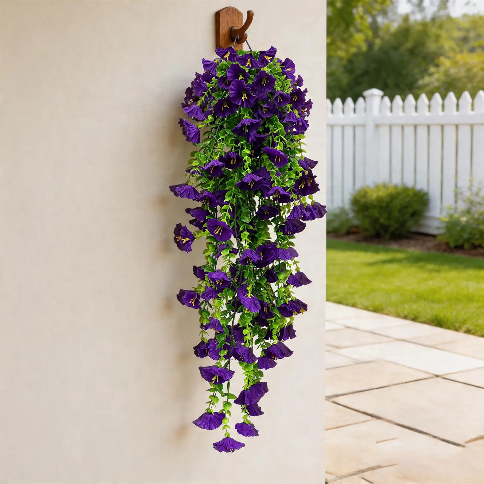 Purple artificial flower vine with UV resistance, hanging morning glory decorative fake vine, Faux Floral Garland, Decorative Flowers, suitable for indoor and outdoor weddings, proposals, housewarming gifts, Thanksgiving, Christmas, and all seasons
