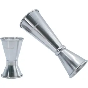 Double-sided Stainless Steel Cocktail Jigger, Precise 1/2oz/1oz 1oz/2oz Bartender Tool for Cocktail Shaker Sets Bartending Home Bars & Mixology
