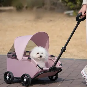 Zoravellion 2-in-1 Foldable Pet Stroller & Cart – Lightweight, Travel-Friendly Dog & Cat Stroller for Small Pets, For Walking, Shopping & Outdoor Adventures
