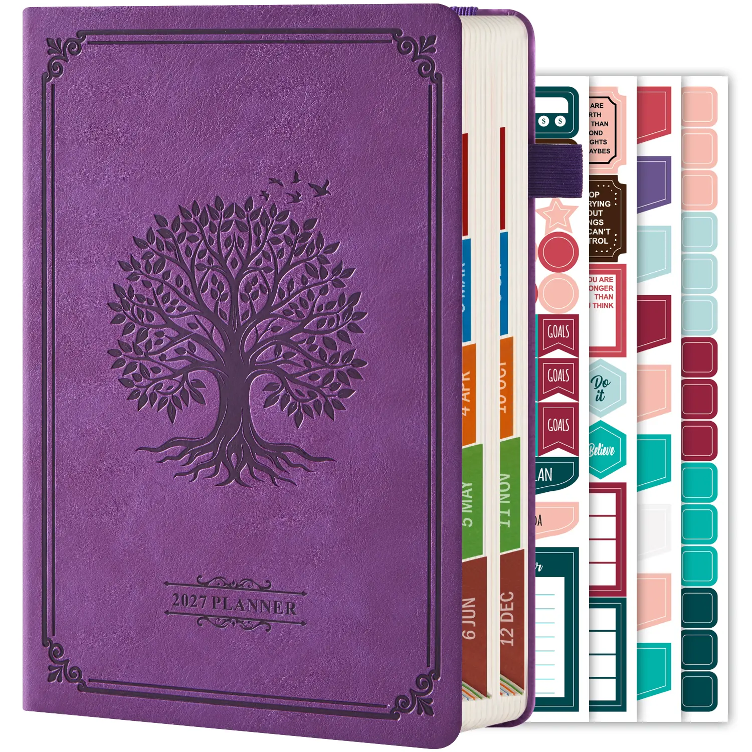 2027 Planner/Calendar, Daily and Monthly Planner from January 2027 to December 2027, with Hourly Schedules, 4 Planning Stickers,12 Monthly Tabs, Daily Organizer for Home Office School, 5.6" X 8.3"