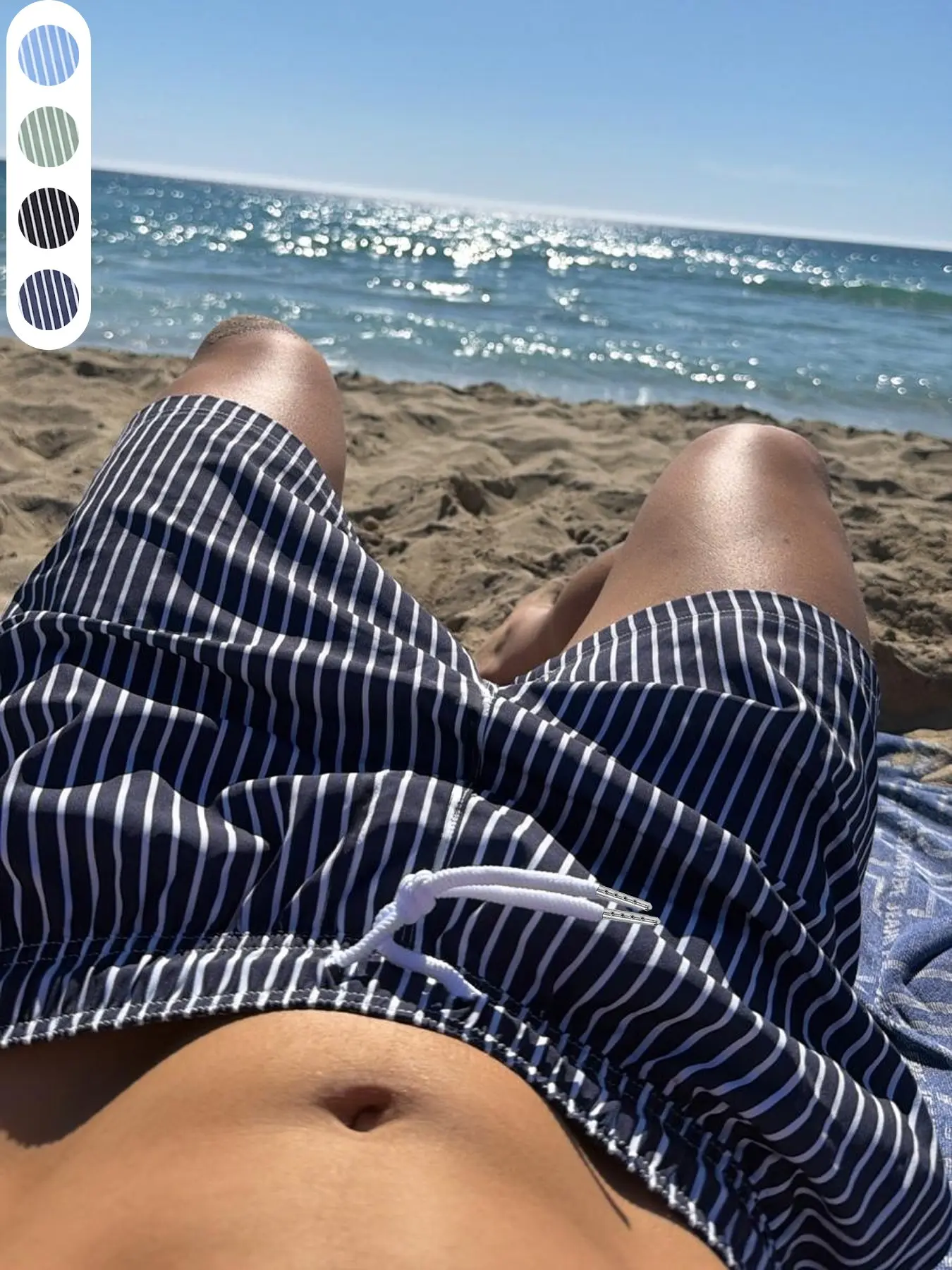 Men's Retro Striped Beach Swim Trunks, Y2K Style Summer Shorts, Swimwear Shorts, Swimsuit Shorts, Soft Breathable Fabric, Elastic Waist, Multiple Colors, Versatile for Beach/daily/travel