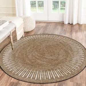 Round Area Rug, Household Decorative Rug, Home Decorative Rugs, Non-slip Soft Floor Mat, Machine Washable Foldable Floor Carpet for Home Living Room Bedroom Kitchen Decor