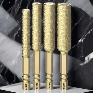 4-piece set of brazing diamond grinding saw set | hexagonal shank drilling and grinding tool - suitable for multi-surface cutting of tiles, marble, granite and glass Diamond Drilling Bits