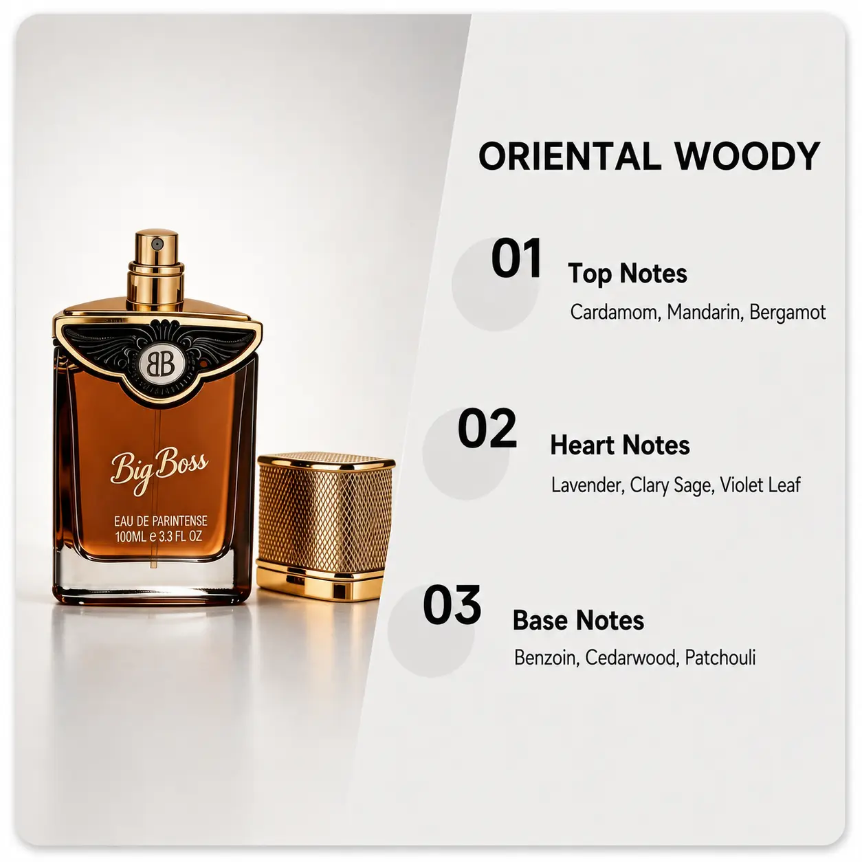 Eau de Parfum for Men - Long-Lasting Citrus Men's Fragrance with a Clean Herbal Heart and Warm Oriental Woody Base, 100ml / 3.3 fl oz, Cologne Scent, Confidence Aromatic Woody Fragrance Citrusy Fragrance