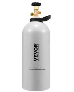 VEVOR CO2 Tank,  10 lbs New Aluminum Alloy Cylinder, CO2 Air Tank with Light Spray Coating, CGA320 Valve, Handle & Adjustable Pressure, DOT Approved Cylinder for Draft Beer Dispensing and Soda Maker