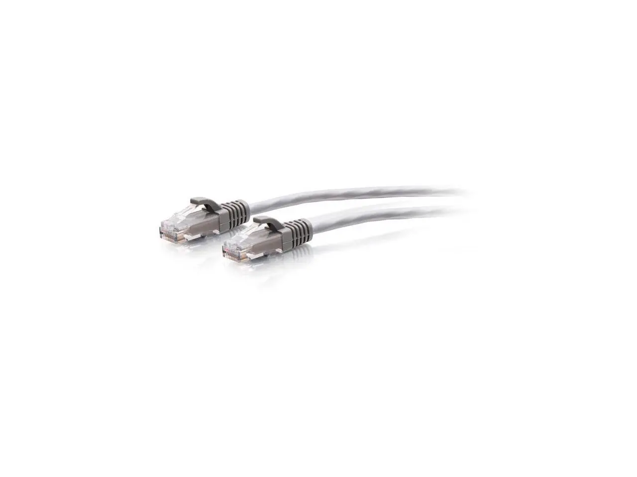 C2G 12ft Cat6a Snagless Unshielded UTP Slim Ethernet Patch Cable Gray C2G30121