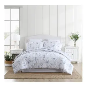 Laura Ashley Be linda Blue Twin Comforter Sham Set