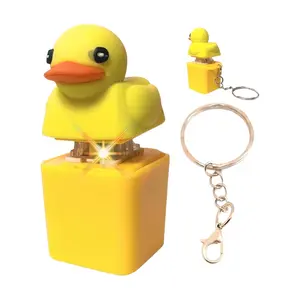 USB Duck Keychain Toy, Cute Soft Keychains, Stress Relief Squeaky Keyboard Cap, Vibration Button Clicker Sensory Toy, Anxiety Reliever for Kids & Adults