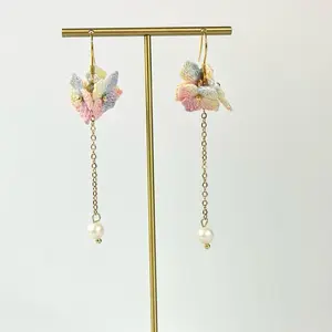 Micro Crochet Hydrangea Flower earrings