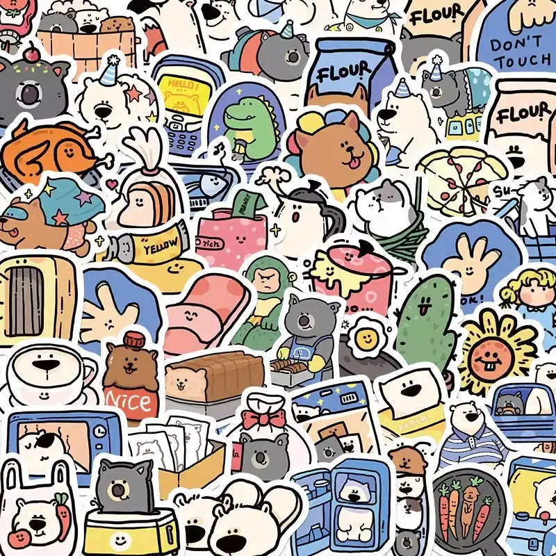 100pcs PVC Kawaii Cottagecore Bunny Vinyl Stickers - Waterproof Character Art Cute Animal Face Decal Phone Stickers, Fade Resistant Mobile Phone Accessories for Smartphones, Aesthetic Planners, Girls' Gifts