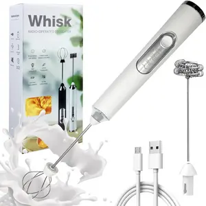 Rechargeable Handheld Electric Milk Frother with Waterproof Detachable Stainless Steel Whisk - Foam Maker for Lattes & Cappuccino