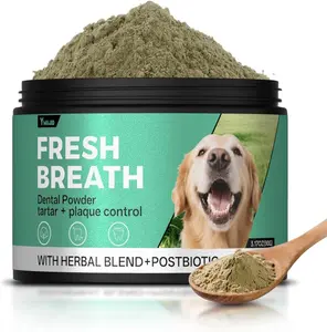 Pet Honesty Dental Powder for Dogs - Fresh Breath & Plaque Tartar Removal with Herbal Blend & Postbiotics - Vet-Recommended Oral Care for All Breeds Oral Hygiene
