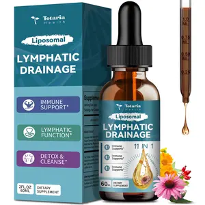 Totaria Liposomal Lymphatic Drainage Drops - 11-In-1 Organic Detox Herbal Supplement with Burdock Root, Echinacea, Elderberry, Calendula, Cleavers (Cleavers for Lymphatic), Dandelion, 2 fl oz Natural Healthcare Support