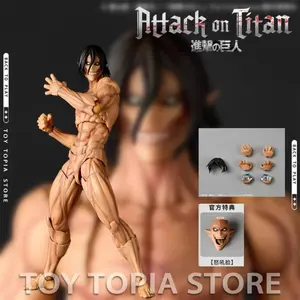 IN Stock NEW KAIYODO Revoltech AMAZING YAMAGUCHI Attack on Titan Eren Jaeger Anime Action Figures Model Collection Toy KO Toy popular