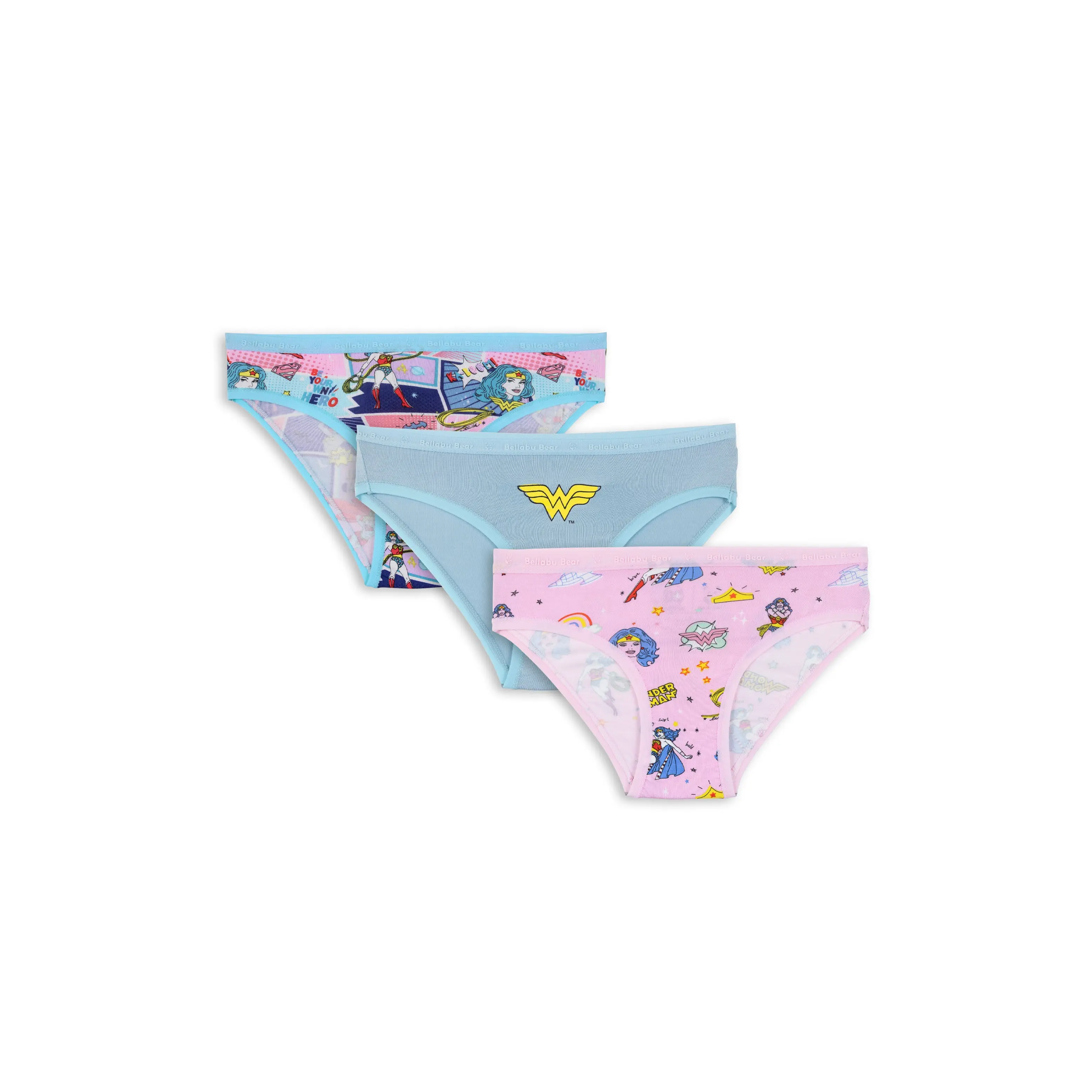 Bellabu Bear Women's Wonder Woman Bamboo Underwear 3-Pack