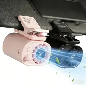 Joytutus 2026 Summervibes Car Clip-On Fan with LED Display, 360° Rotation, 100 Adjustable Speeds, USB Rechargeable, 16℃ Semi-Cooling, Wide Clamp, 20Hr 3000mAh Battery, Personal Automotive Cooling Fan Fathersdaygift