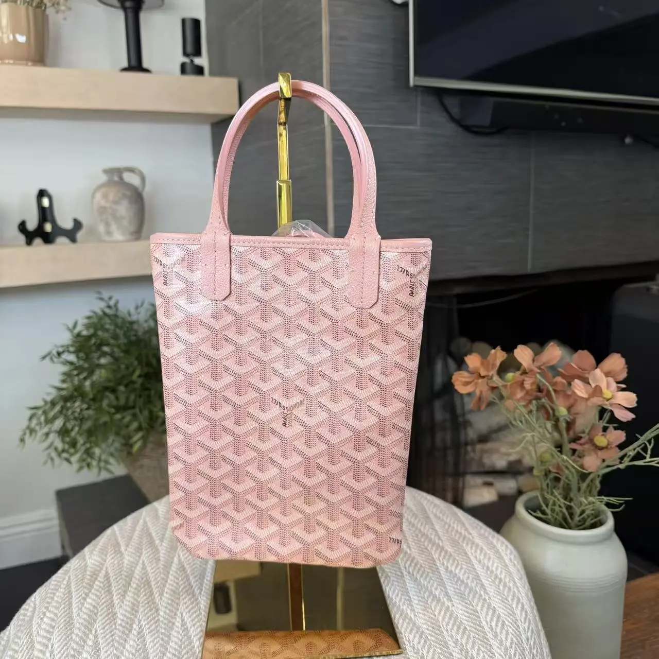 Pre-owned Goyard Canvas Tote Bags Pink Poitiers tote bag