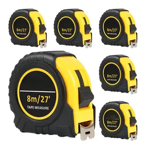 27FT/8M SAE and Metric Tape Measure 6 Pack, Retractable and Easy Read Measuring Tape Bulk Set, Min 1/8 inch Fraction and 1mm Scale