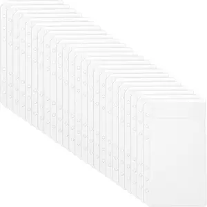 24 count A6 Clear Binder Insert Pocket - 6 Hole No Zipper Envelope for Planner, Budgeting, Saving, Financial Record, Document Organization, Journaling, Specimen, , Photo, and Postcard