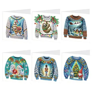 Diamond Arts Colorful Painting Greeting Card Kit, 1 Set DIY Handcraft for Relatives and Friends with Wishes, Unique Design Crafting for Birthday Holiday Cards, Handmade Gifts